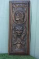 Stunning Early 18th C.  Gothic Wooden Oak Panel With Grotesque Head,  Other C1720s Carved Figures photo 3