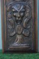 Stunning Early 18th C.  Gothic Wooden Oak Panel With Grotesque Head,  Other C1720s Carved Figures photo 5