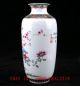 Old Chinese Porcelain Hand - Painted Flowers&calligraphy Vase With Qianlong Mark Vases photo 5