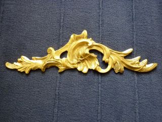 Fancy French Ormolu / Rococo Cast Brass Furniture Applique / Embellisher photo