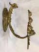 Pair Antique French Gilt Ormolu Cast Brass Castle Curtain Drapes Tie Backs Hooks & Brackets photo 3