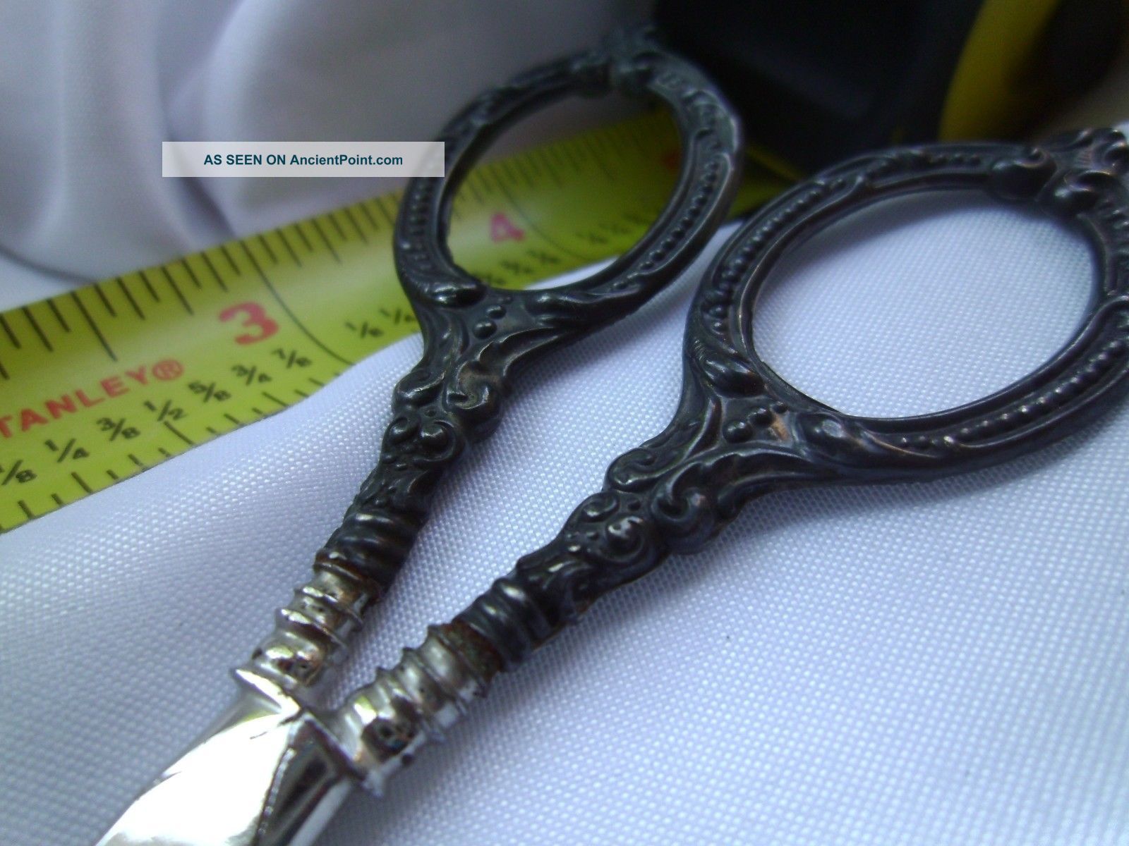 Antique Victorian Sterling Silver Handle Scissors Tools, Scissors & Measures photo