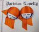 Lovely Garter Buttons With Deep Orange Hat And Ribbon On Card Buttons photo 1