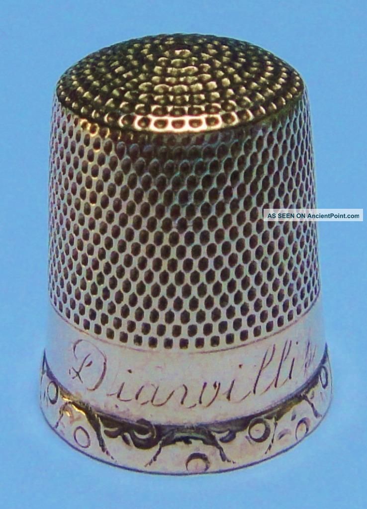 10k Gold Thimble By Simons Dated 1931,  Weighing 2.  77 Gms Thimbles photo
