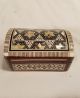 Inlaid Mother Of Pearl And Bone 1930 ' S Wooden Trinket Box Middle East photo 2