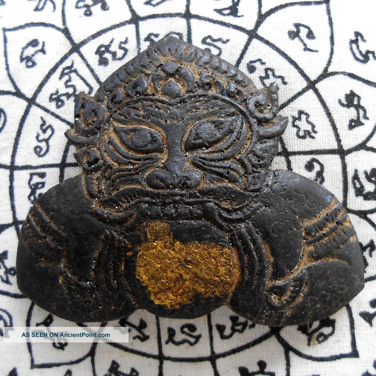 Giant Phra Rahu Om Chan (moon Eater) Powerful Thai Amulet Talisman Life Success Amulets photo