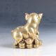 Chinese Brass Hand - Carved Pig Statue W Qing Dynasty Mark Ep0241 Figurines & Statues photo 4