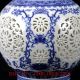 Chinese Blue & White Porcelain Handmade Hollow Vase W Qianlong Mark Cqlk17 Vases photo 4