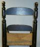 19th Century Hitchcock Type Paint & Stenciled Toy Chair W/ Rush Seat Primitives photo 10