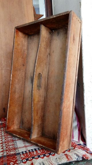 Early Antique Primitive Wood Knife Tray Cutlery Candle Box Aafa Dove Tail Joint photo