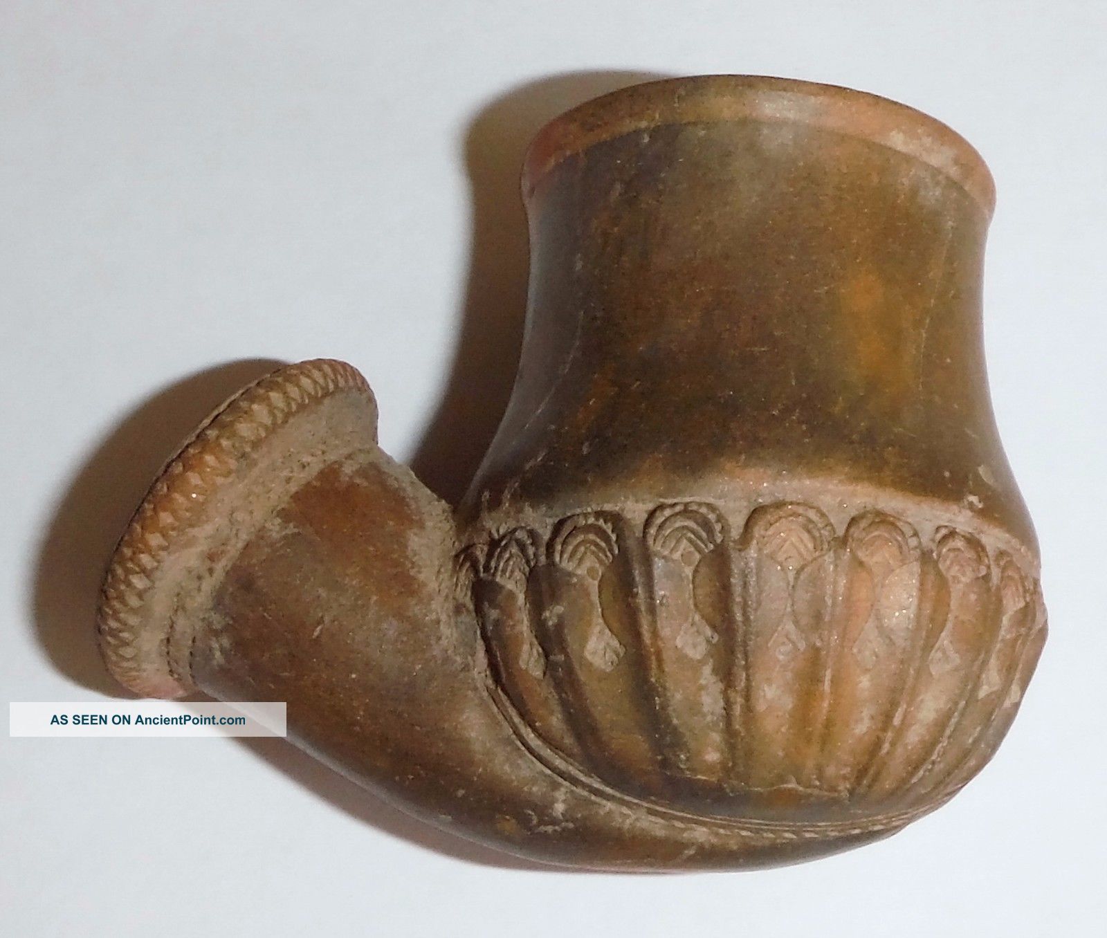 19thc.  Antique Ottoman Islamic Clay Smoking Tobacco Pipe With Decoration Islamic photo