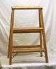 Old Vintage Primitive Wooden 2 Step Folding Stool Ladder Shabby Country Farm Dcr Primitives photo 1
