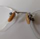 Antique Optical Octagon Eyeglasses 1/10 12k Gf Rimless O.  E.  Day Mohawk Ny W Case Optical photo 6