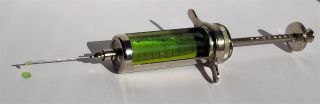 Vintage Doctor Reusable Instruments Big Glass Syringe Record 20ml 1pc photo