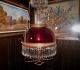 Antique Cranbery Hanging Oil Or Electric Lamp With Bradely & Hubard Puley Lamps photo 8