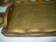 Old 1942 Wooden Serving Tray And Candle Sticks Holders Gold Paint Wedding Gift Trays photo 3