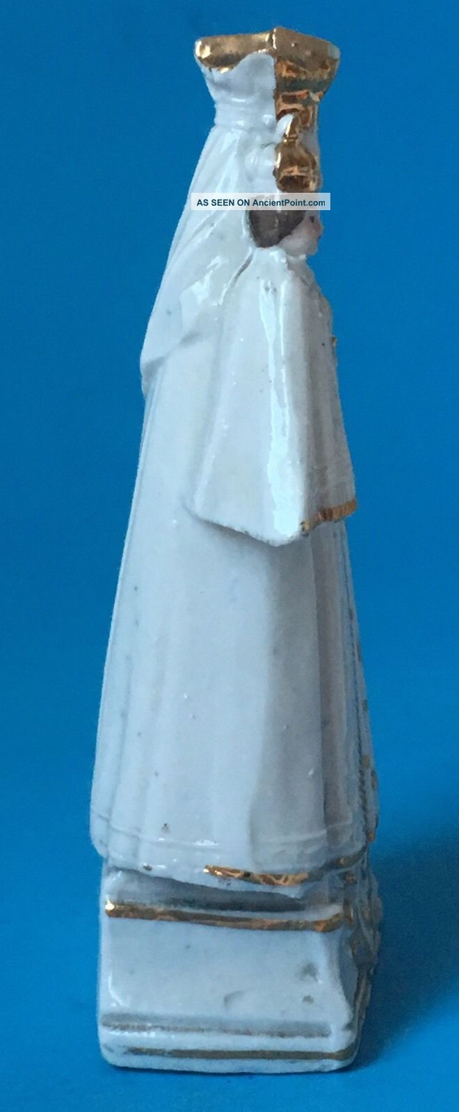 Vintage Madonna Christ Child Porcelain Figurine Mary Jesus Gilt Trim Antique 5” Figurines photo