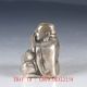 Old Chinese Silver Bronze Hand Made Carved Laughing Buddha Statue Fx28 Figurines & Statues photo 3