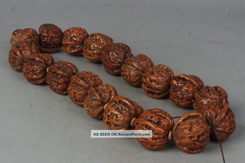 Chinese Exquisite Hand - Carved Walnut Bracelet Bracelets photo