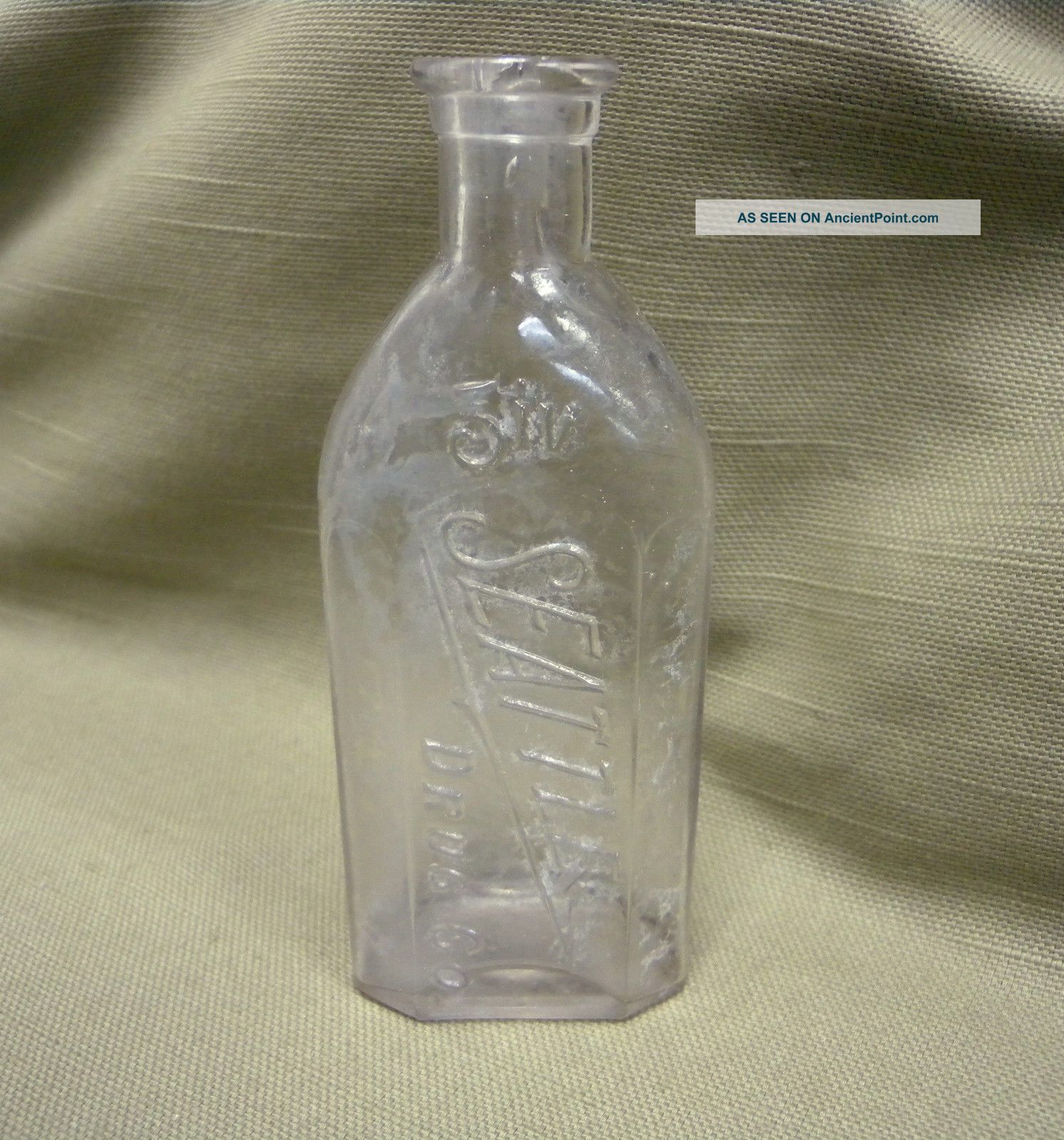 Antique Pharmacy Medicine Clear Glass Bottle Seattle Drug Co.  3iv Bottles & Jars photo