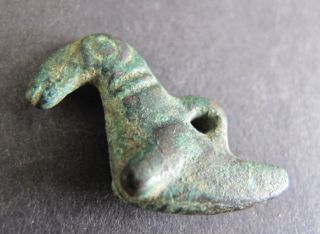 Ancient Egyptian Bronze Amulet Of Mythological Bird 500 - 350 Bc Antique photo