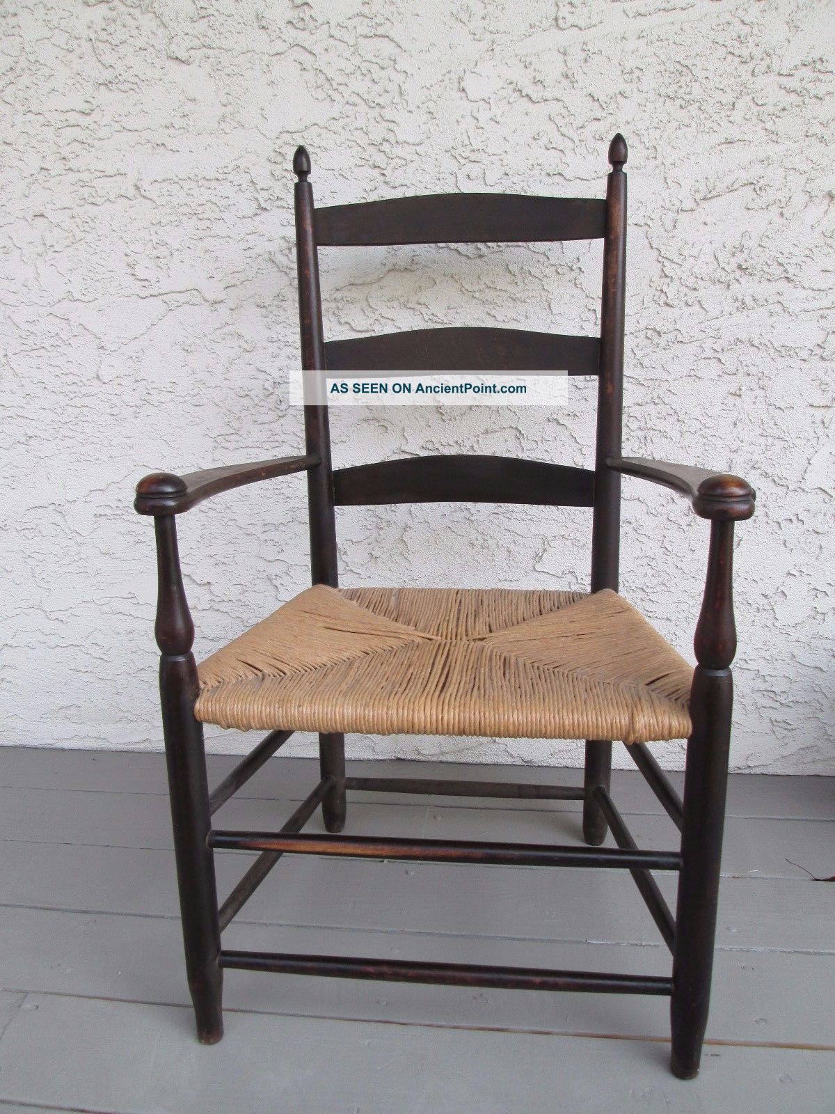 Antique Shaker Arm Chair Stamped 5 On Back Of Chair Museum Quality 1800-1899 photo