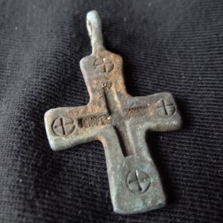 Ancient Artifact Bronze Byzantine Cross photo