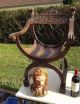 Antique French Gothic Pair Chair Stunning Faun Satyr Charlemagne Wiking Medieval Other Antique Furniture photo 3