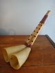 Early Antique Asian Musical Instrument Double Reed Horn Flute Bamboo Bone Vgc Wind photo 10
