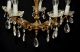 Vintage French 5 Branch Chandelier Ceiling Light Crystals Chandeliers, Fixtures, Sconces photo 1