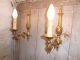 French A Gold Bronze Wall Light Sconces Classic Detailed Vintage Chandeliers, Fixtures, Sconces photo 1