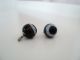 2 Rare Antique Silver Agate Stone Eye Buttons - With Grains Buttons photo 2