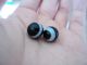 2 Rare Antique Silver Agate Stone Eye Buttons - With Grains Buttons photo 3