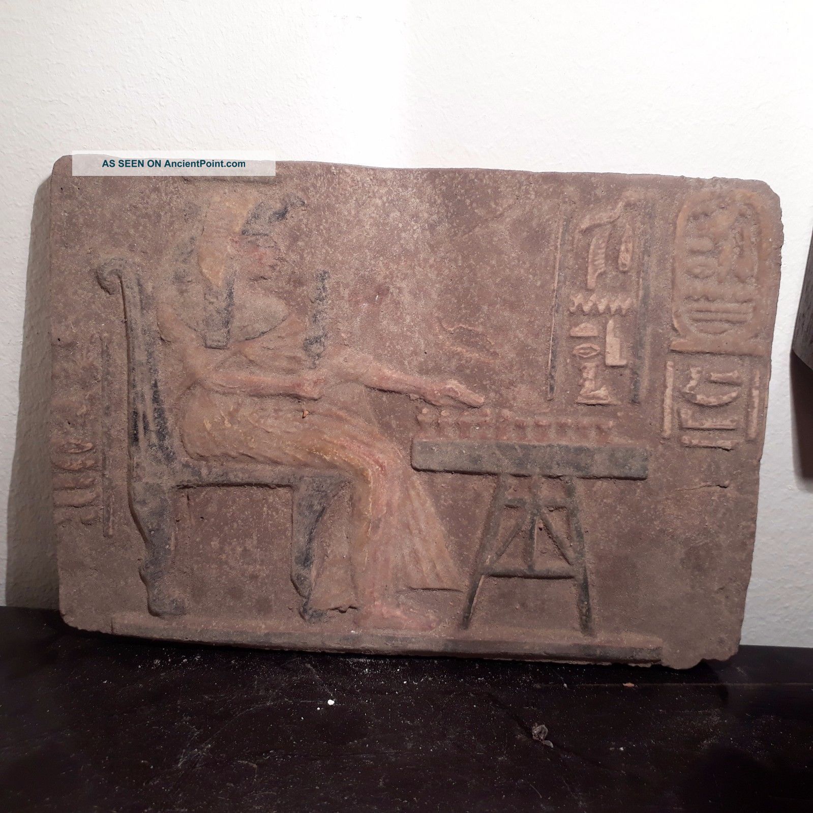 Rare Antique Ancient Egyptian Stela Queen Nefertari Playing Senet 1279–1213 Bc Egyptian photo