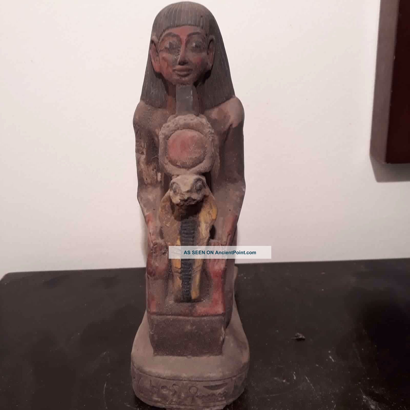 Rare Antique Ancient Egyptian Statue Chief Army Horemheb With Cobra1319 - 1292bc Egyptian photo