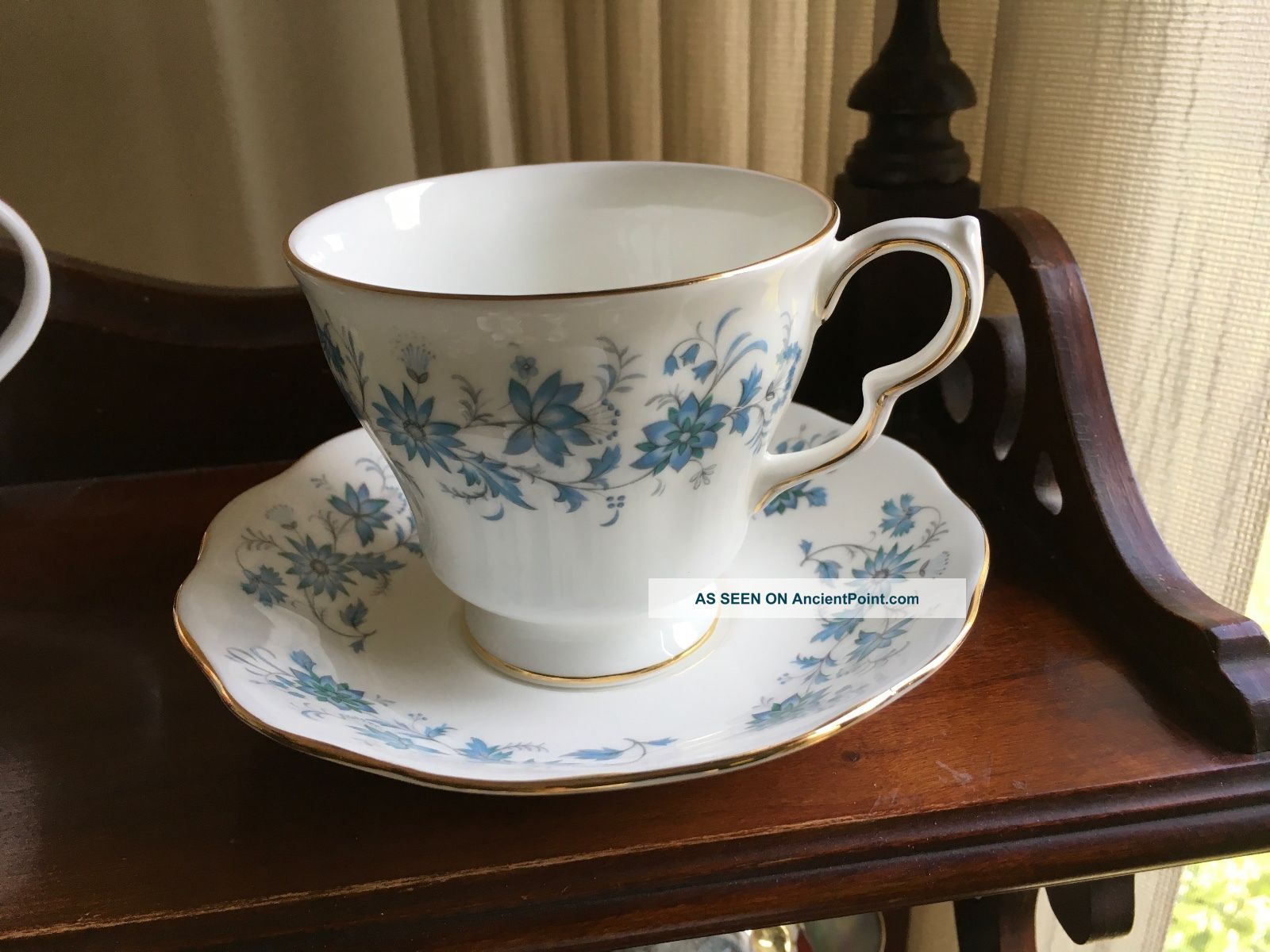 Colclough Braganza Blue Flowers Fine Bone China Tea Cup & Saucer Royal Albert Lt Cups & Saucers photo