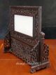 Delicate Antique Handmade Wood & White Jade Inlaid Screen Two Dragon Deco Art Other Antique Decorative Arts photo 2