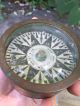 Antique Vintage Brass And Glass Wm Senter & Co Dry Card Compass 19th Century Compasses photo 6