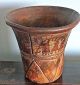 Pre - Columbian Inca Polychrome Carved Wood Kero,  Beer Cup Latin American photo 2