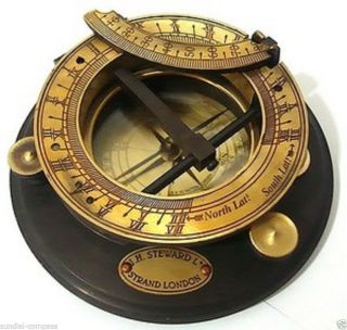 Maritime Sundial Nautical Vintage With Lid - Historical Brass Sundial Compass photo