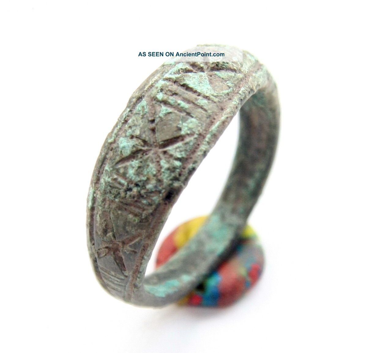Ancient Medieval Ornament Bronze Finger Ring (jul02) Viking photo