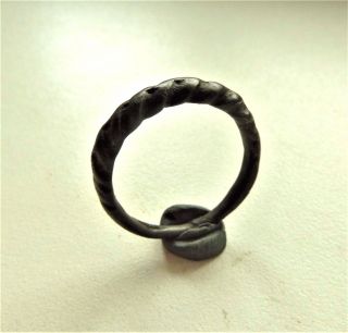 Twisted Wire Scandinavian Viking Bronze Ring (246) photo