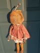 Primitive Folk Art Pumpkin Girl Doll Vintage Clothes Halloween Fall Greeter Primitives photo 1