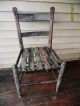 Antique Side Chair 18th Century Crackle Paint Sturdy Rare England Primitives photo 1