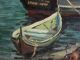 1954 Vintage Authentic Bird Spencer Newman Seascape Docked Boats Oil Painting Nr Other Maritime Antiques photo 7