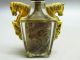 Chinese Exquisite Glass Inside - Drawing Monkey Snuff Bottle - Gold - Plated Two Ho Snuff Bottles photo 3