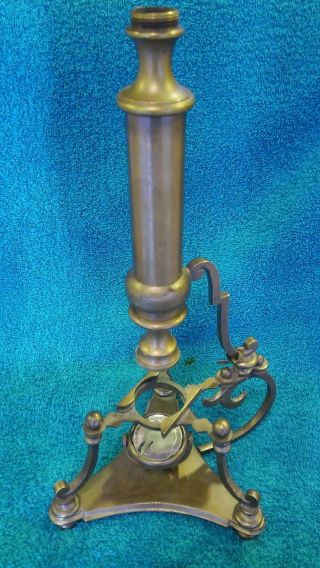 Antique Early 18th Century Brass Microscope Made In Italy photo