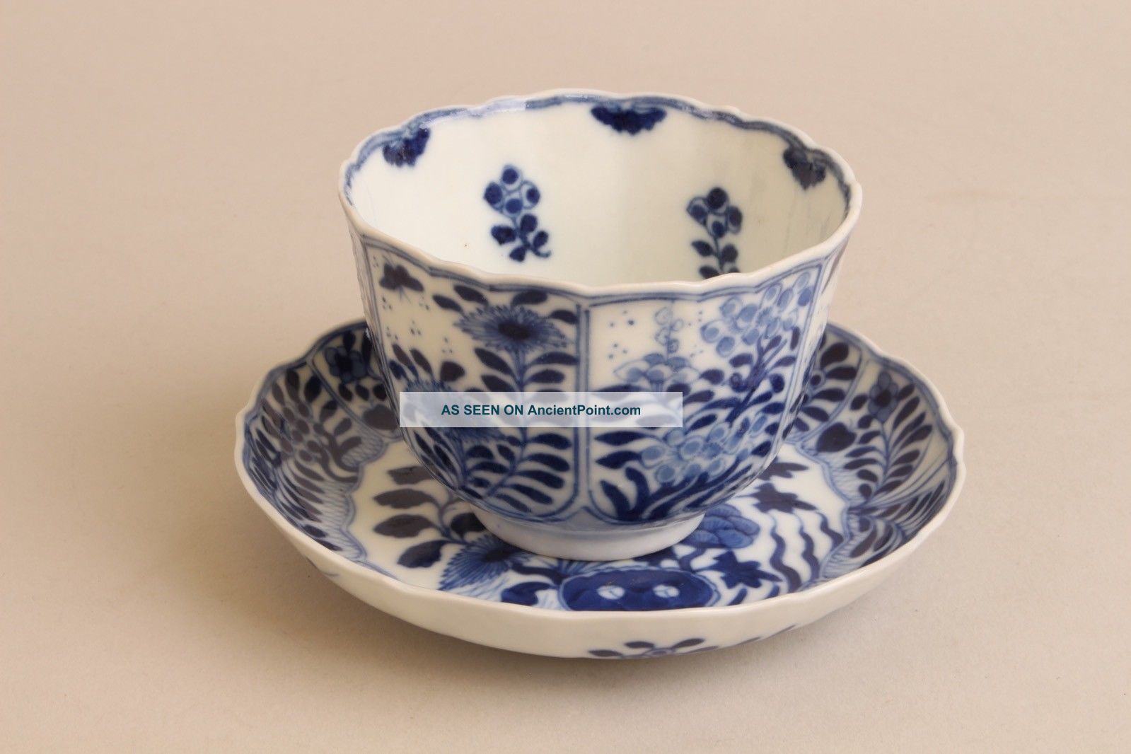 Antique Chinese Porcelain Blue & White Cup And Saucer B/w Other Chinese Antiques photo