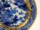 18th Century Chinese Qianlong Porcelain Blue & White Saucer Gilt Trim 14cm Plates photo 3