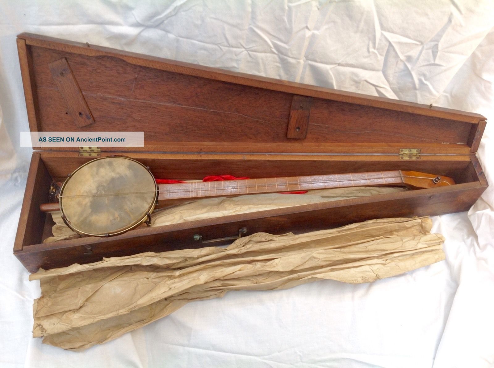 1890 Ektar Banjo Single String,  Arold & Co Calcutta Coffin Box With Bow Tumbi String photo